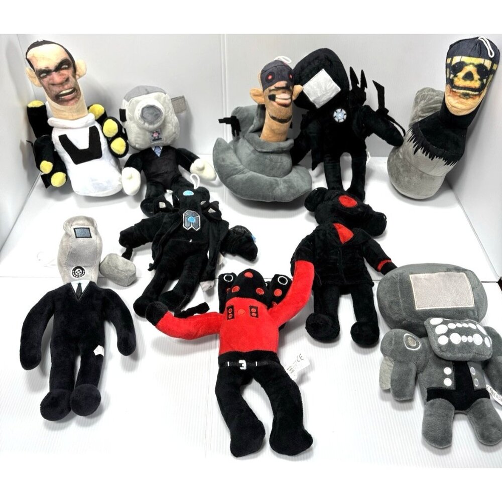 Skibidi Toilet Plush Titan TV Man 10pc Stuffed Doll Toys Lot Skibidi Characters